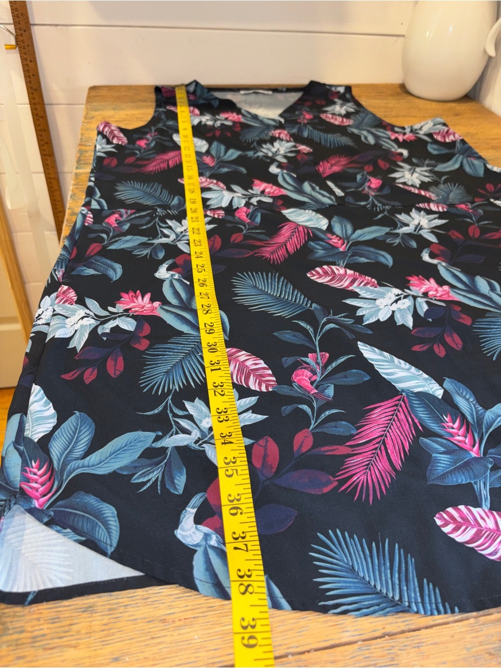 FIG Black Tropical Print Sleeveless Dress Size XL - Picture 9 of 10